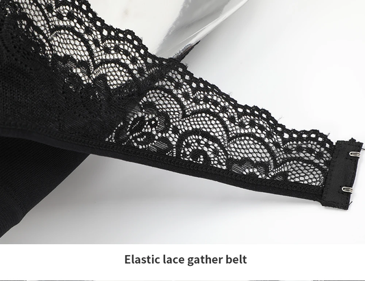 Front Cross Side Buckle Wireless Lace Sports Bras