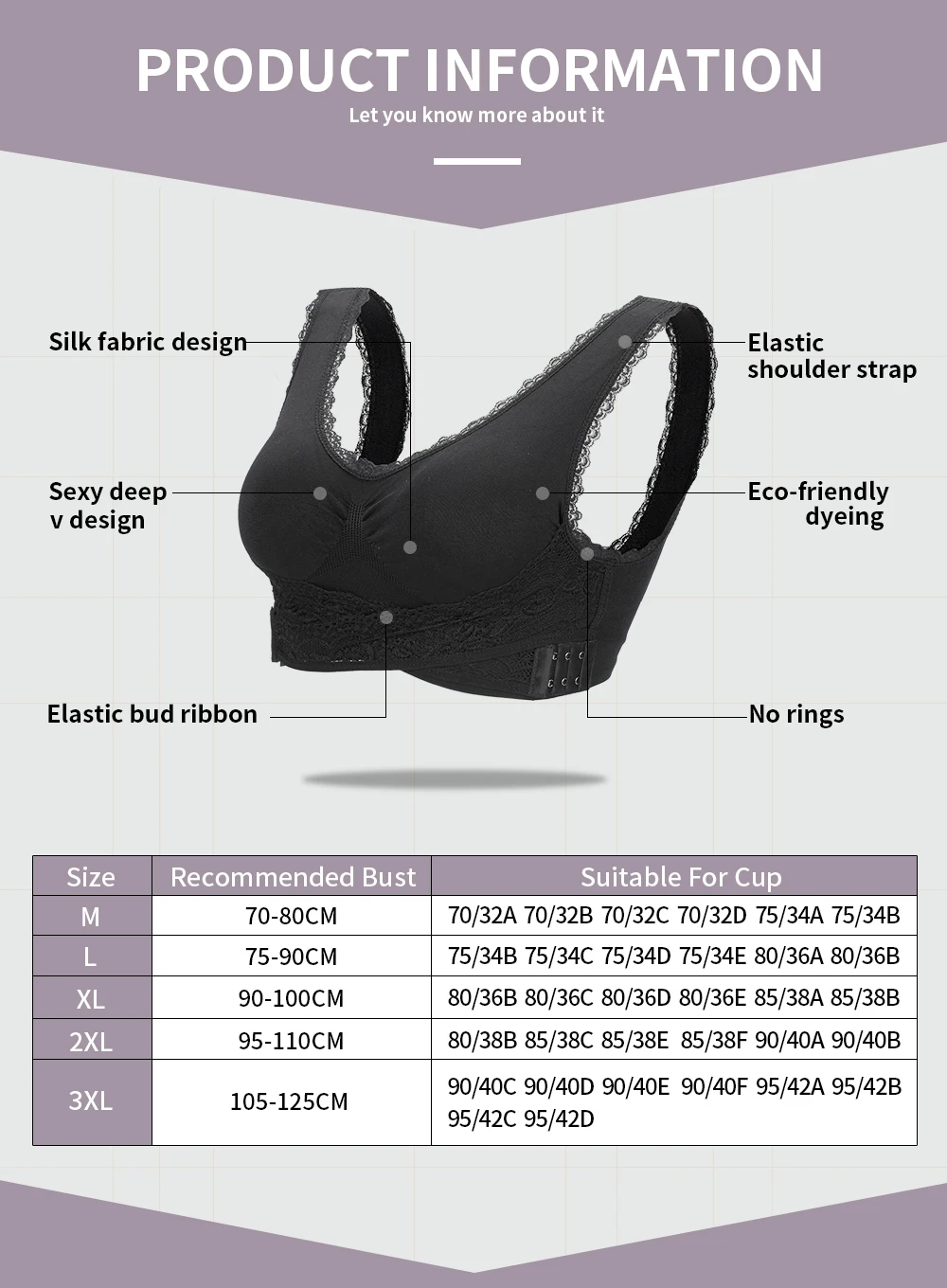 Front Cross Side Buckle Wireless Lace Sports Bras