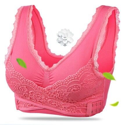 Front Cross Side Buckle Wireless Lace Sports Bras